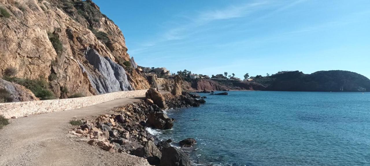 הוילה El Puerto de Mazarrón Sunrise Den, A Pie De Playa, Vista Al Mar Y Piscina מראה חיצוני תמונה